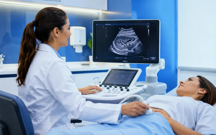 Sala de exames com equipamentos modernos